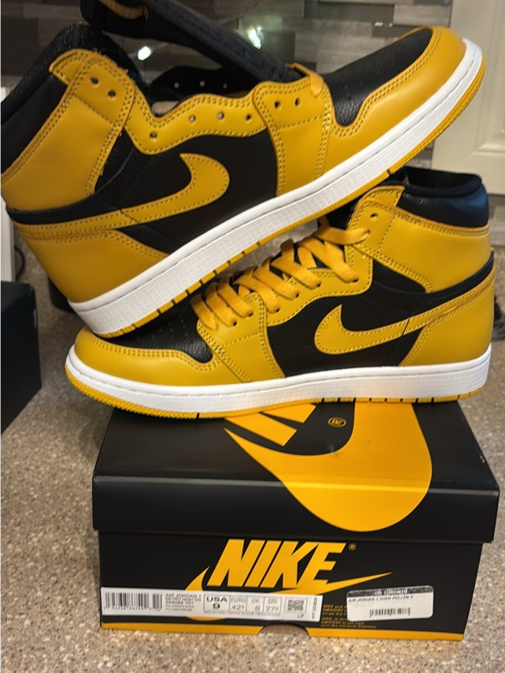 Jordan High-Top Sneakers in Yellow and Black